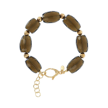 Bellissimo Bronzo Faceted Smoky Quartz Gemstone Bracelet