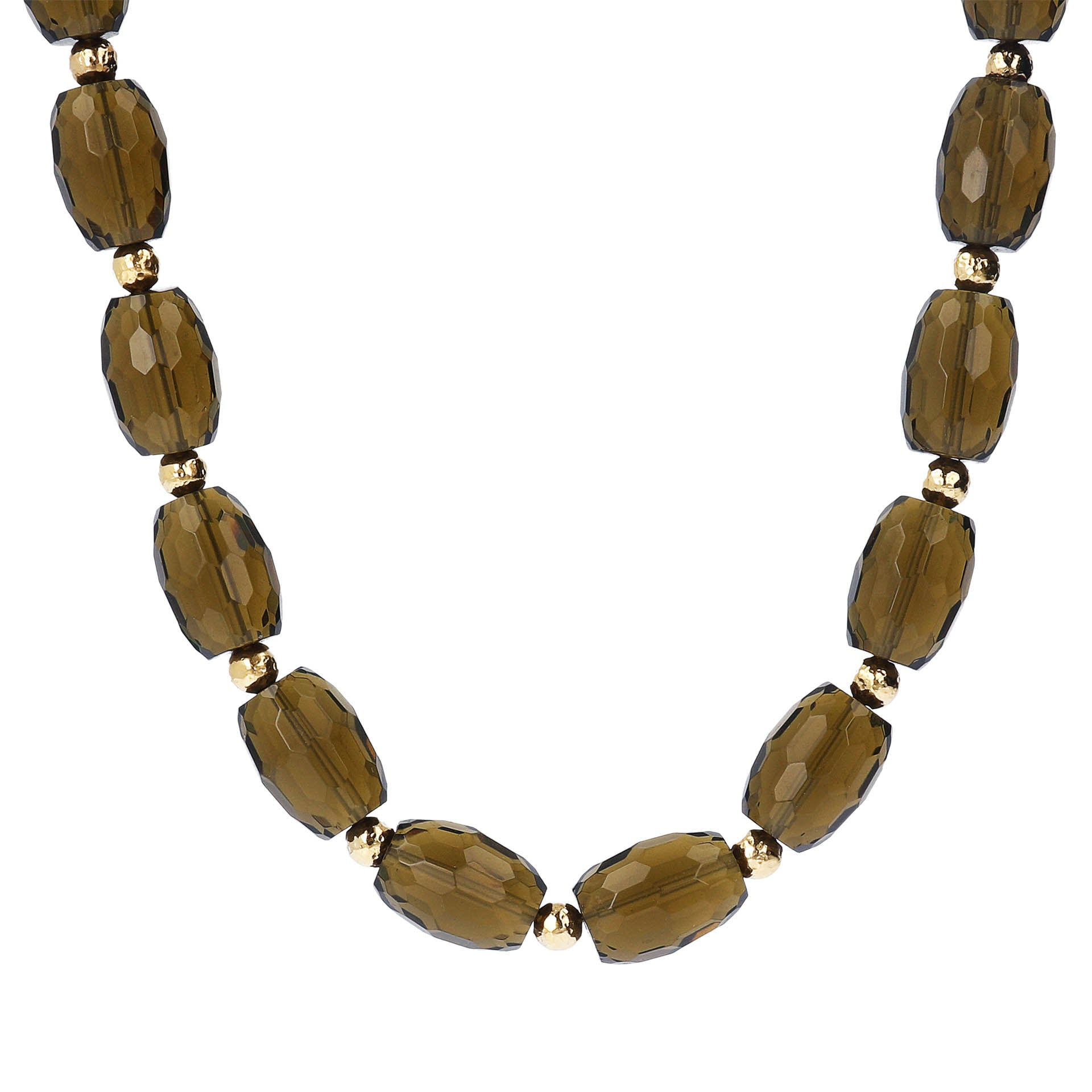 Bellissimo Bronzo Faceted Smoky Quartz Gemstone Necklace