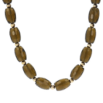 Bellissimo Bronzo Faceted Smoky Quartz Gemstone Necklace