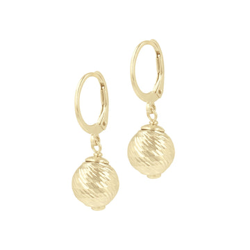 Italian Sterling Silver Diamond-Cut Leverback Earrings