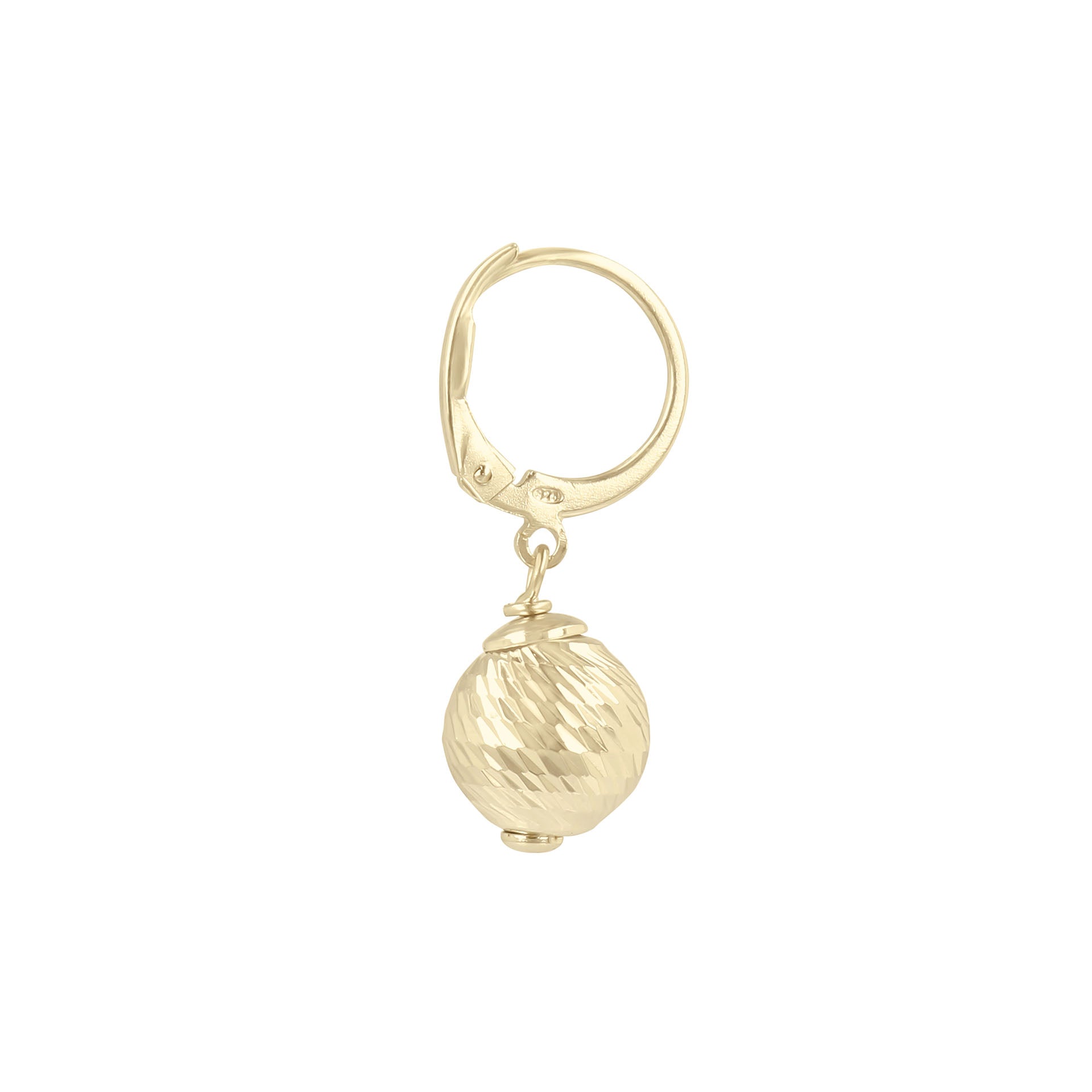 Italian Sterling Silver Diamond-Cut Leverback Earrings