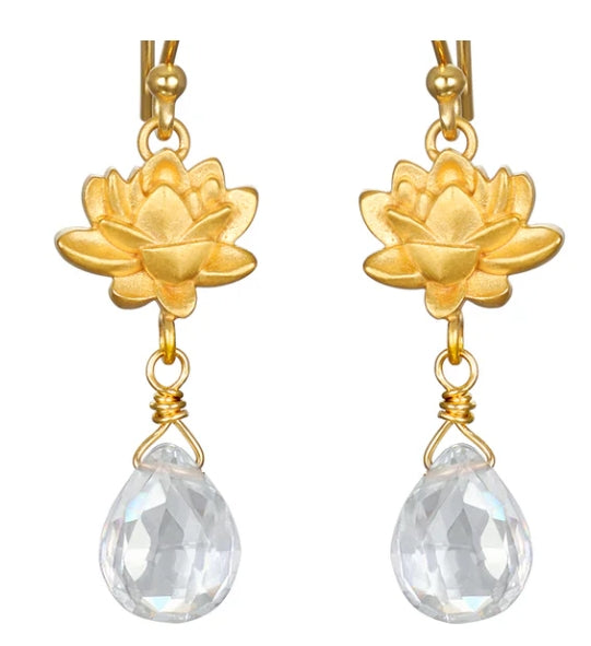 Satya Spiritual Journey Lotus Crystal Earrings