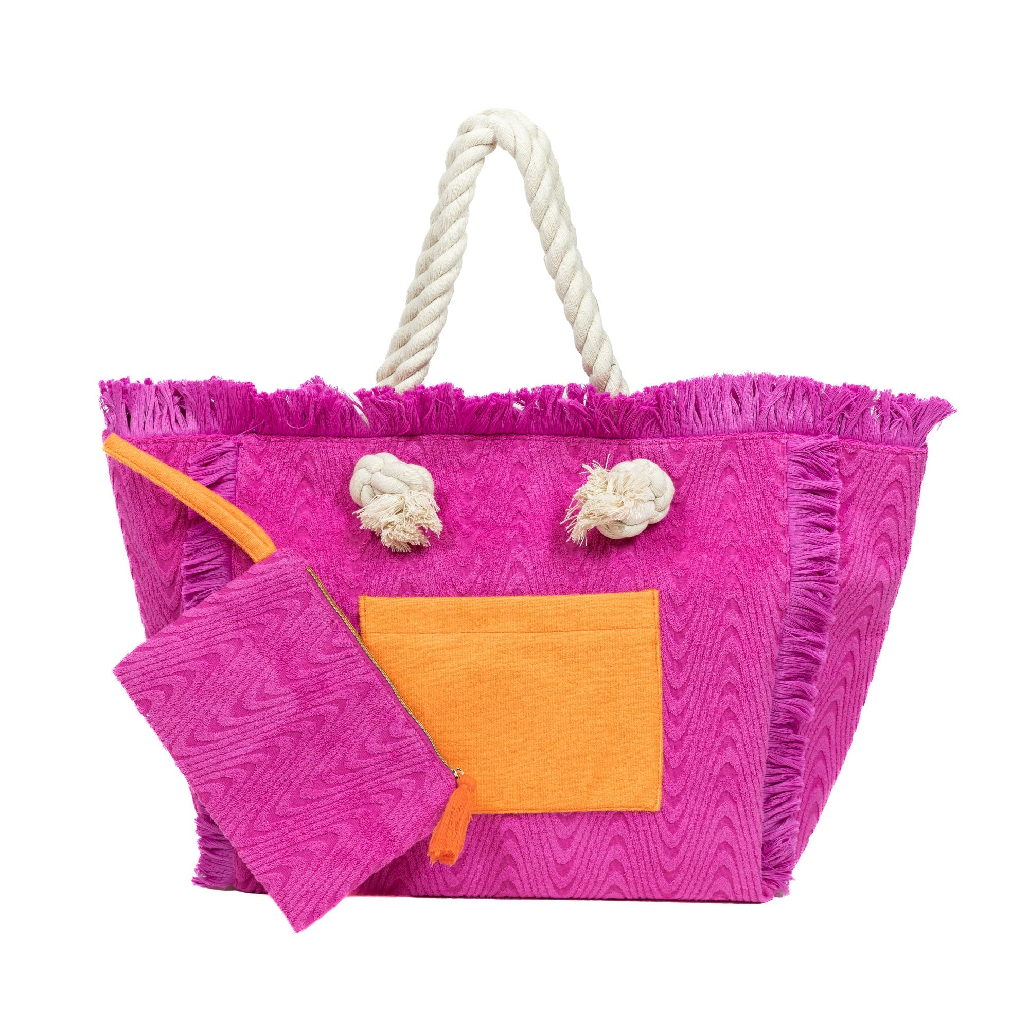 Sprigs TerryCloth  Fringe Tote w/ Wrislet
