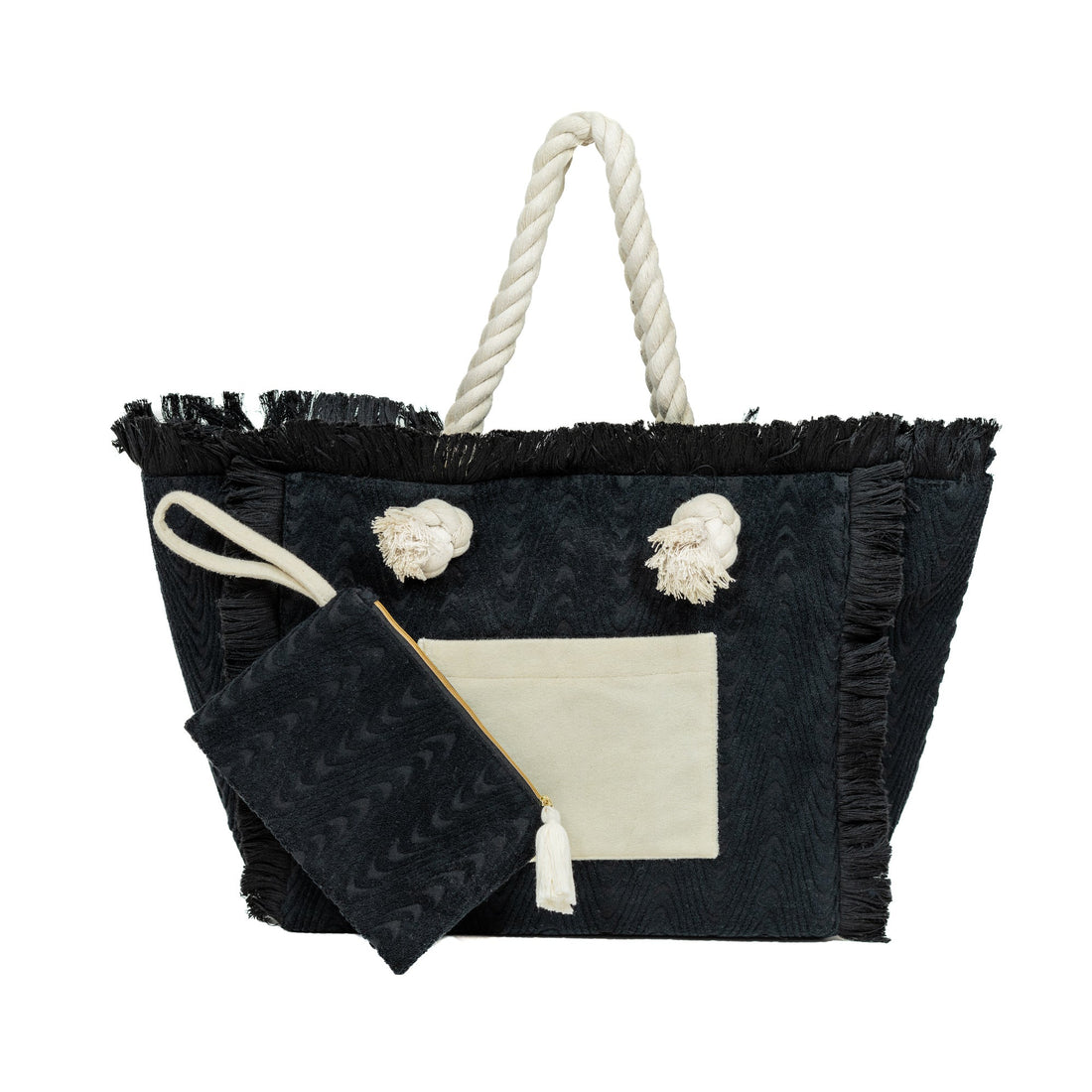 Sprigs TerryCloth  Fringe Tote w/ Wrislet