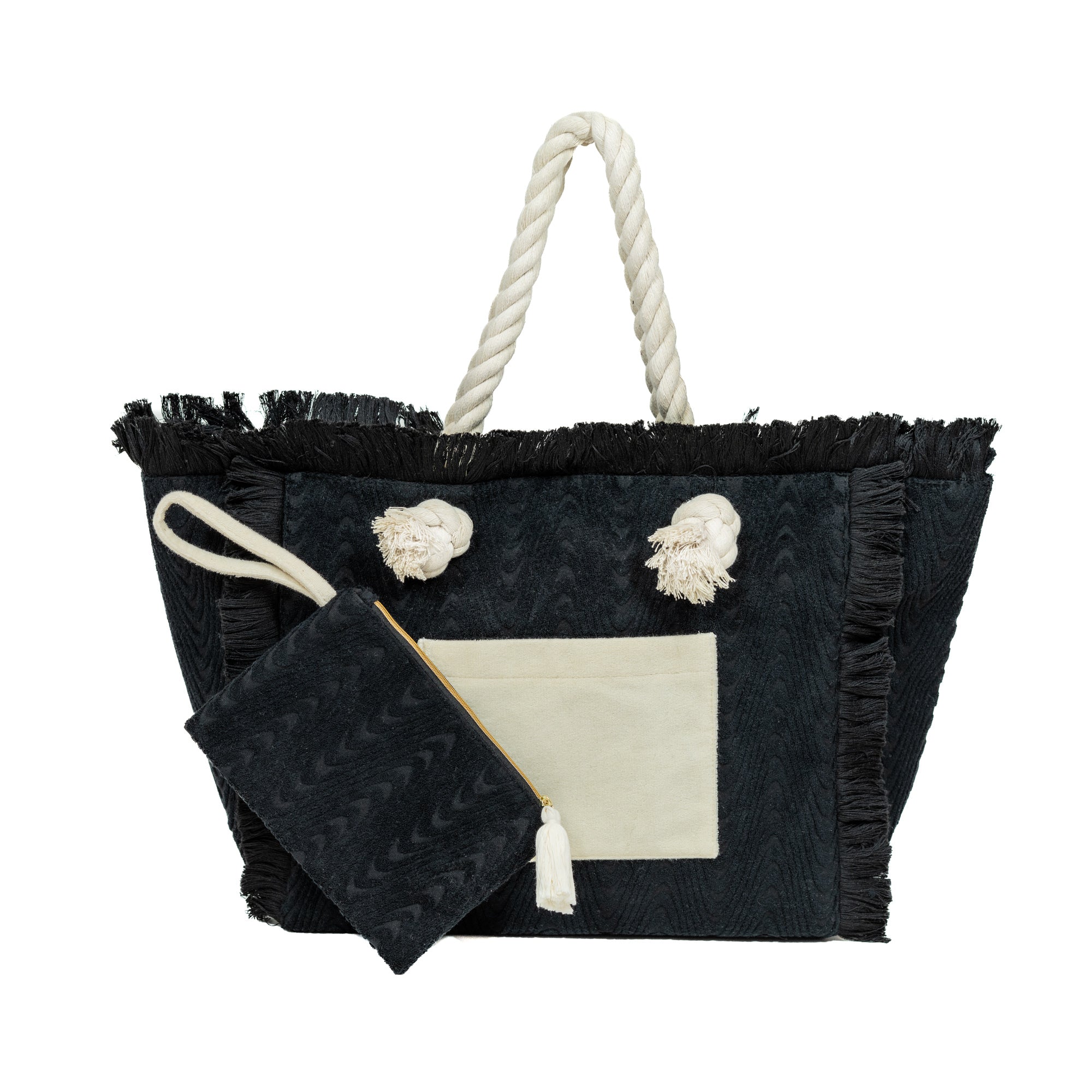 Sprigs TerryCloth  Fringe Tote w/ Wrislet