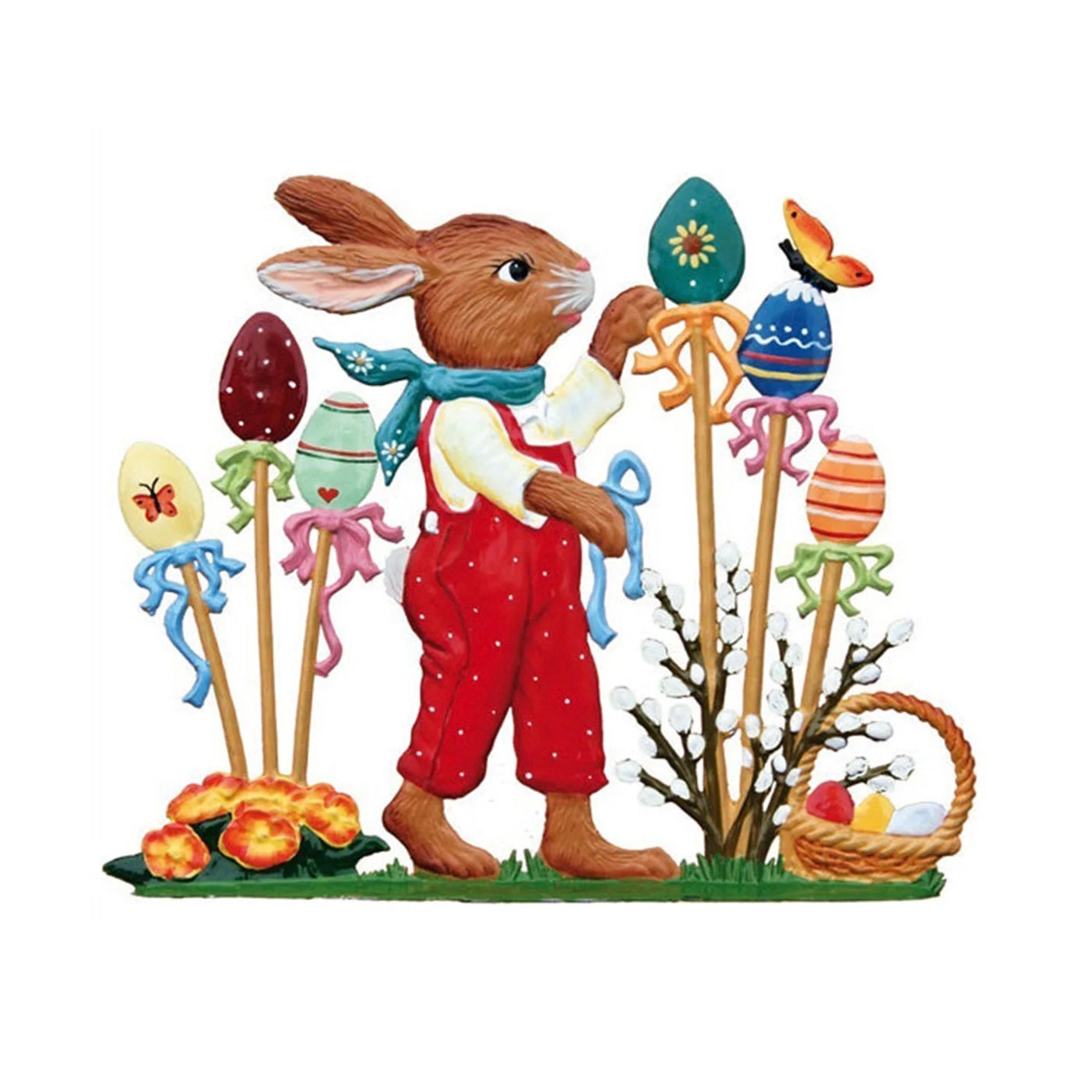 Easter Garden Hand Painted German Pewter Figurine