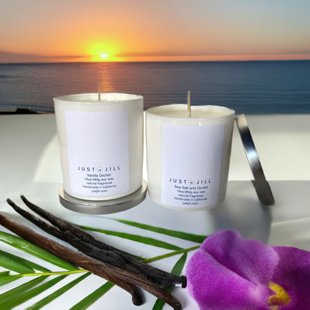 Scented Candles-Sea Salt and Orchid and Vanilla Orchid (2 pack)