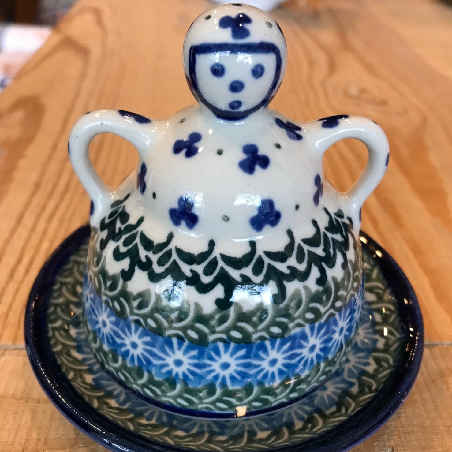 Polish Pottery Mini Cheese Lady