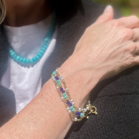 PowerBeads by jen Set of 3 Beaded Bracelets