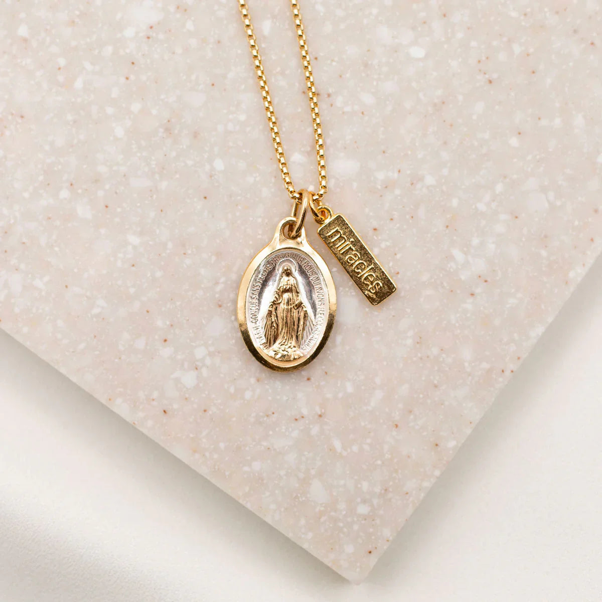 My Saint My Hero Lourdes Miraculous Mary Necklace