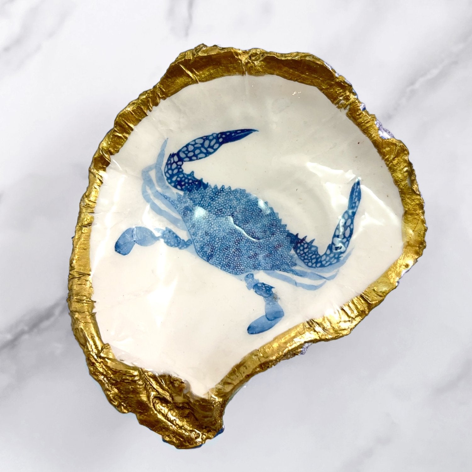 Grit and Grace Gilded Seascape Collection Oyster Shell Dishes