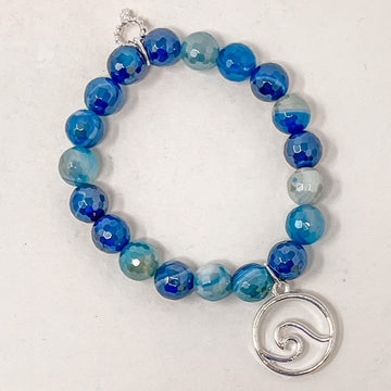 PowerBeads by jen Petites Shades of Blue with Wave Charm