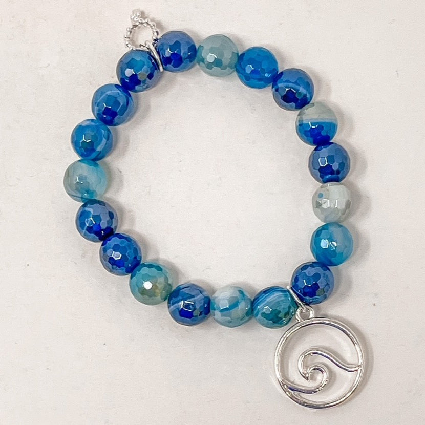 PowerBeads by jen Petites Shades of Blue with Wave Charm