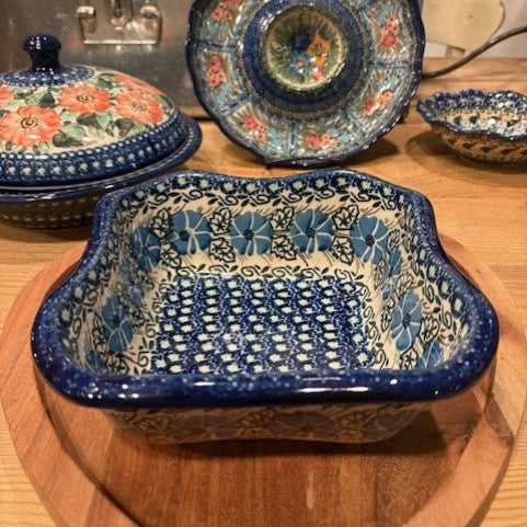 Polish Pottery Signature Small Square Bowl