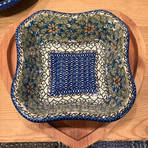 Polish Pottery Signature Small Square Bowl