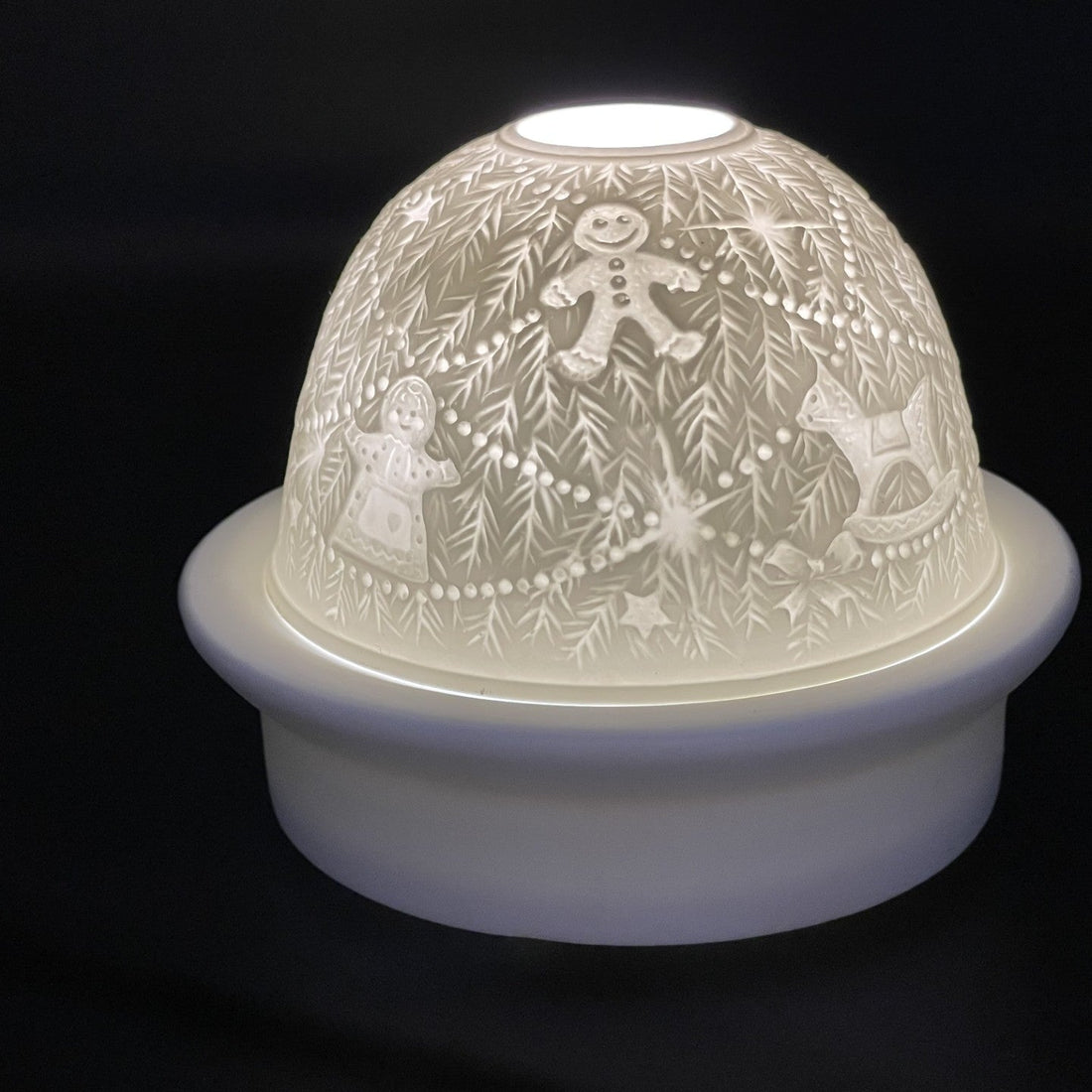 Luumii Lights Holiday Motif Porcelain Dome w/ LED Base