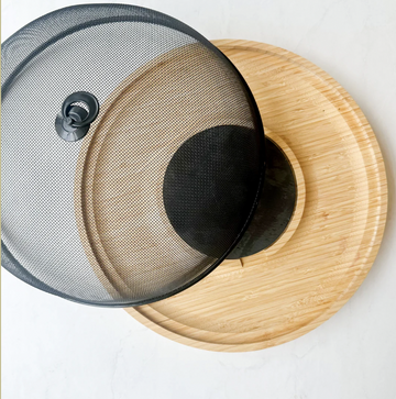 Sergio's Round Charcuterie Board w/ Knife Set, Stone Slate & Cloche