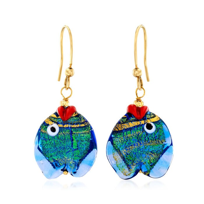 Ross-Simons Italian Murano Fish Earrings